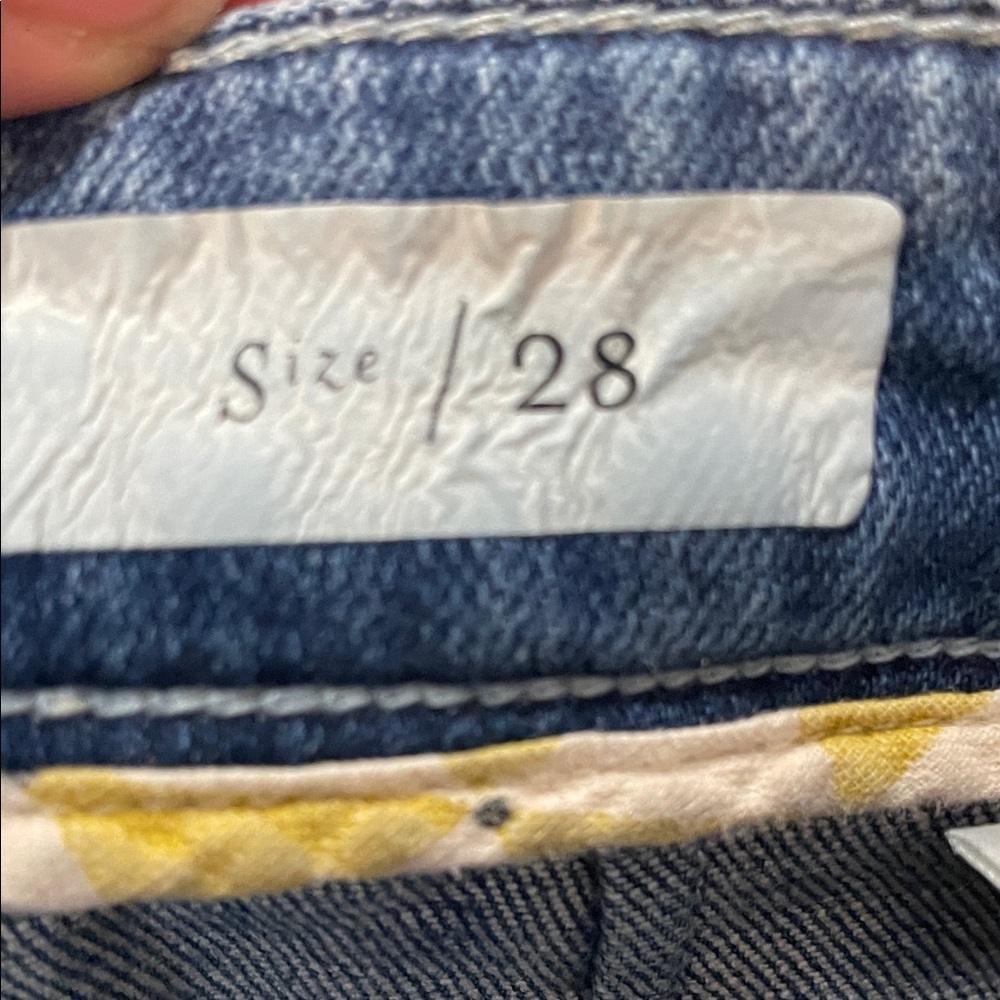 Pilcro Anthropologie Revolve Raw Hem Denim Wide-Leg Cropped Jeans size 28 - Picture 5 of 6